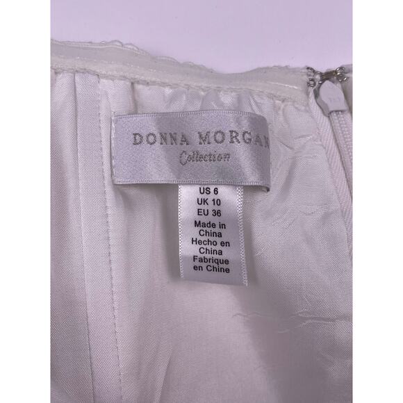 Donna Morgan Collection White Strapless Lace Sweetheart Mini Dress Size 6 - Picture 13 of 14